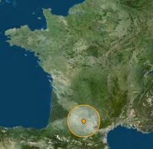 Carte de FRANCE localisation de Ondes à 20 km de Toulouse