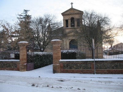 Eglise d'Ondes sous la neige